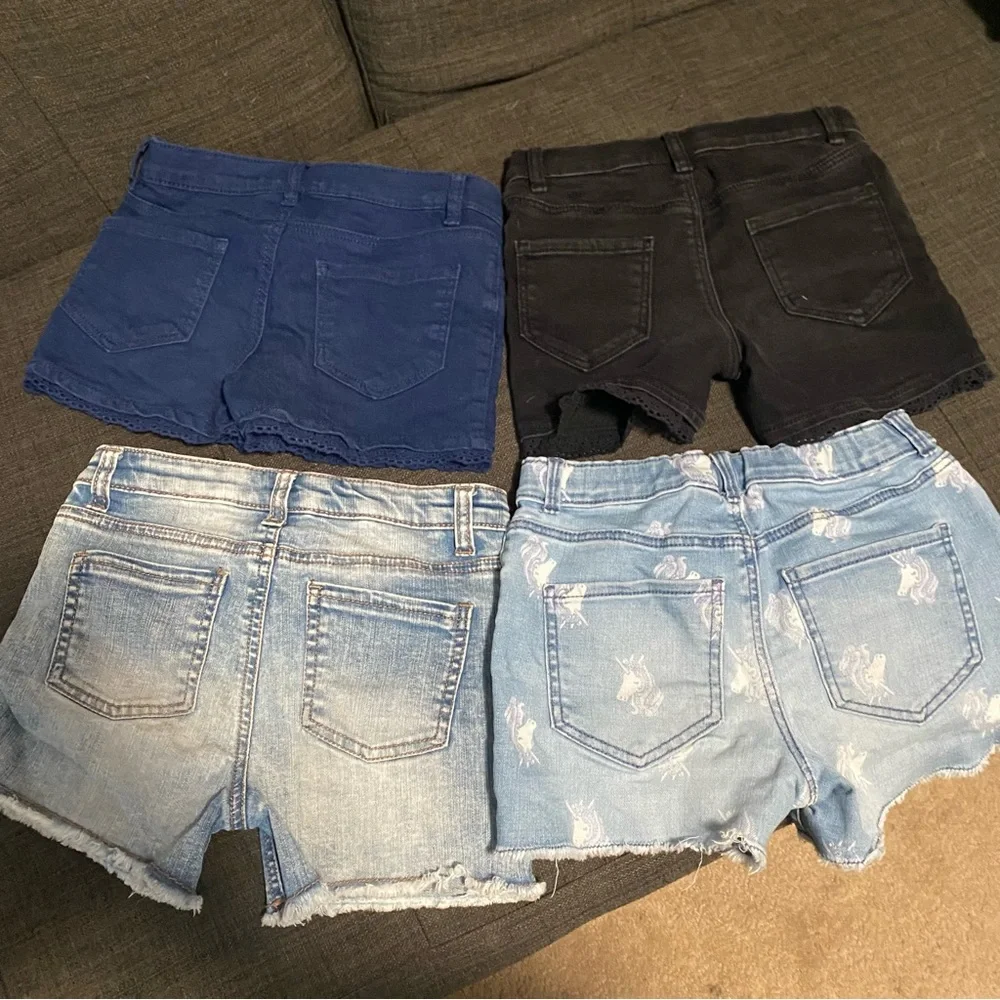4 pairs of Girls denim shorts 6/6x